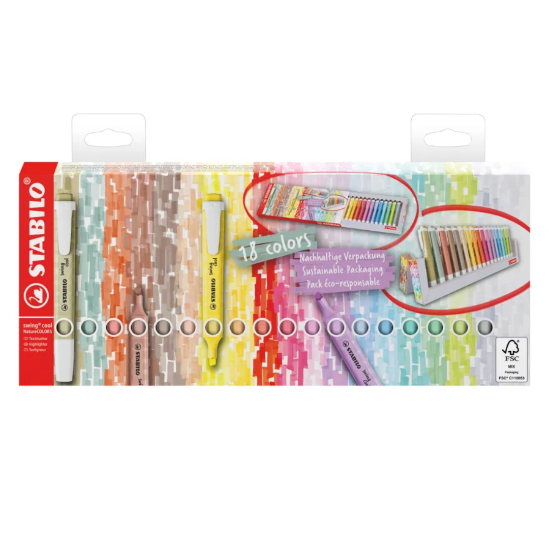 Stabilo Swing Cool Highlighter Deskset Assorted 18 Pcs - 275-18-01-5