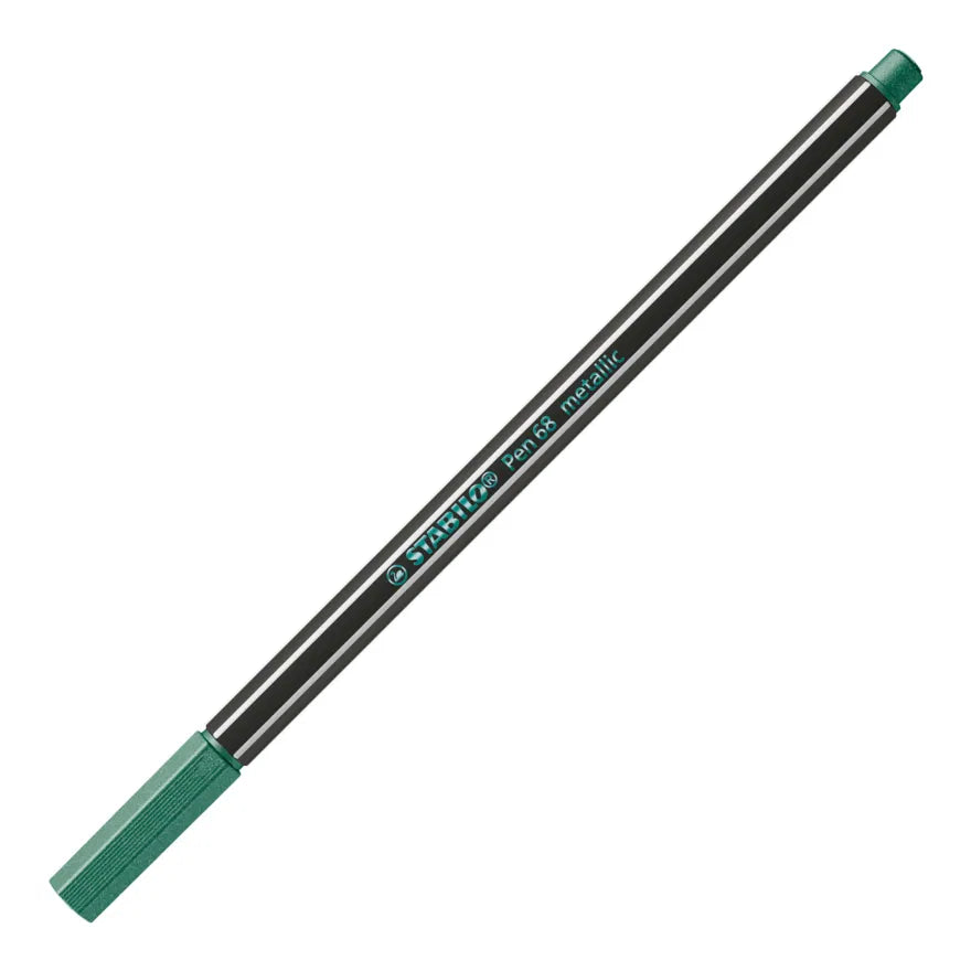 Stabilo Pen 68 Fibre-tip Pen: Metallic Green Each - 68-836