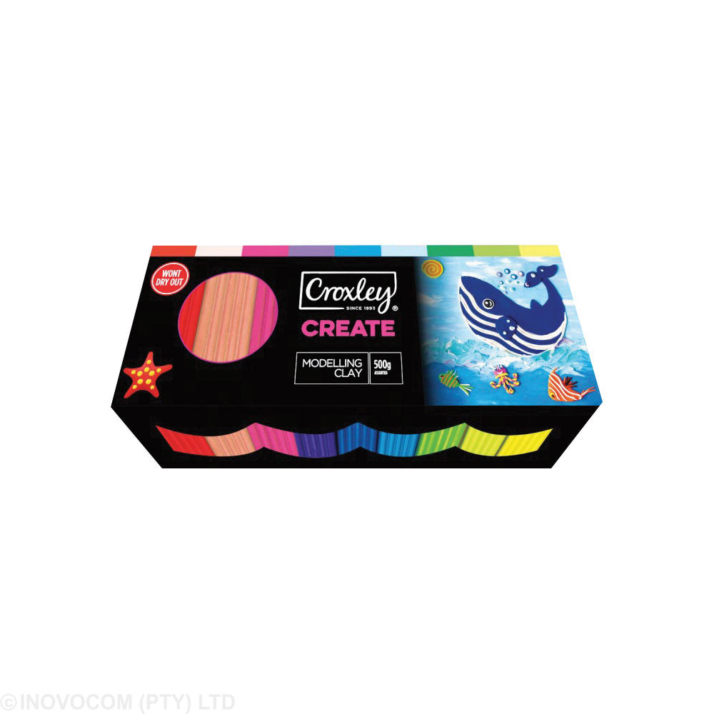 Croxley Create Modelling Clay 500G Assorted - CLAY 024