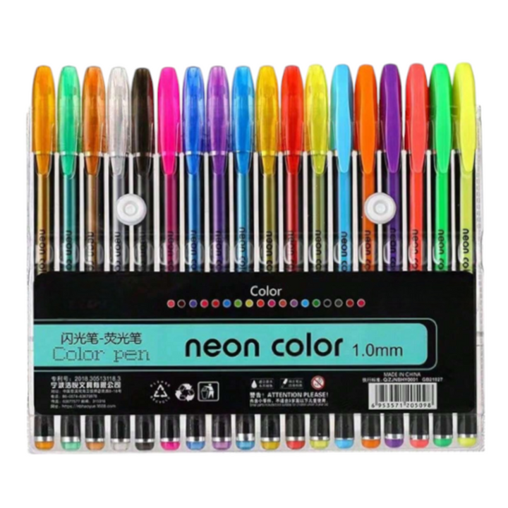 Zuixua Neon Colour Pens 1.0mm Wallet of 18 - HG6107-18
