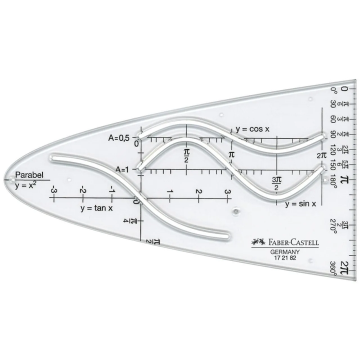 Faber-Castell Parabola Template Clear Plastic, With Protection Sleeve - A172182