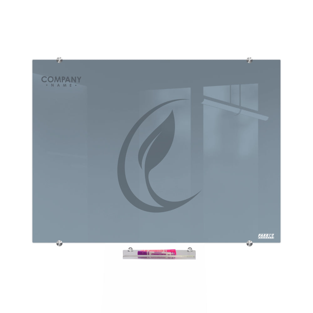 Parrot Glass Whiteboard Non-Magnetic Printed (1200x1200mm) - BD1952A