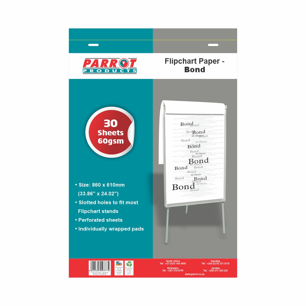 Parrot flipchart paper bond 30 sheets 860 * 610mm - BA2130