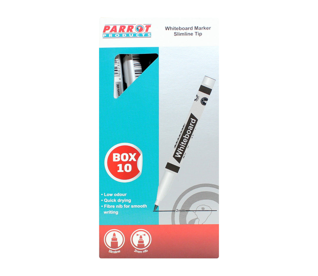 Whiteboard Markers (10 Markers - Slimline Tip )