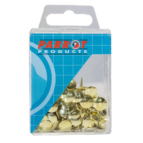 Parrot Drawing Pins Brass (Boxed Pack 100) -BA3007