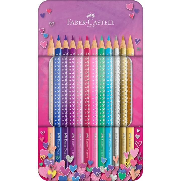 Faber-Castell Sparkle Colouring Pencil Tin Of 12 - A201737