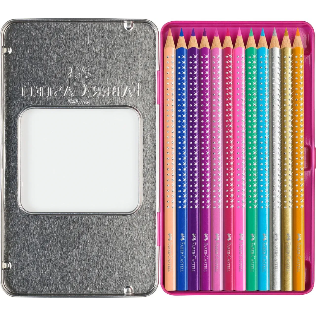 Faber-Castell Sparkle Colouring Pencil Tin Of 12 - A201737