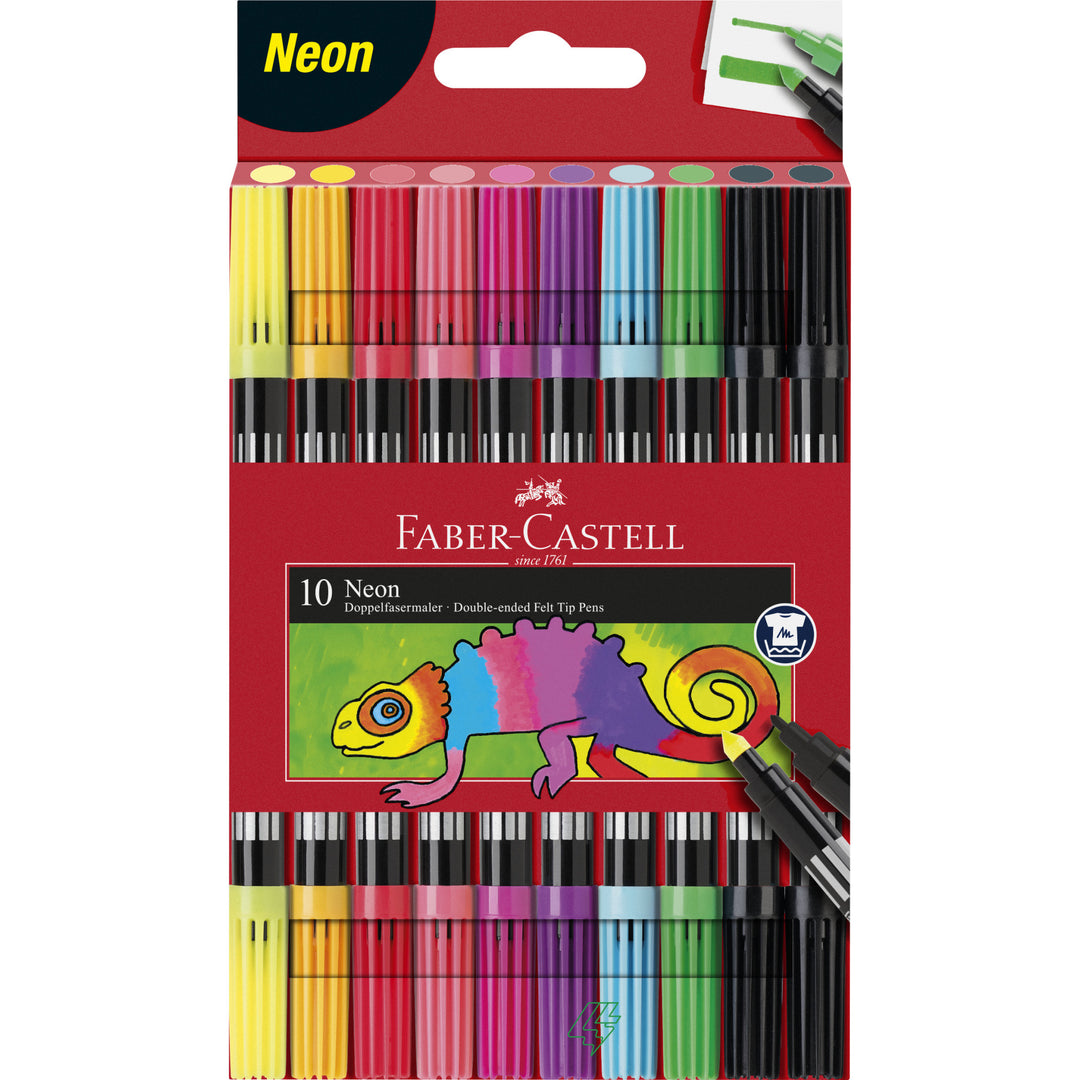 Faber-Castell Double-Ended Fibre Tip Neon Pens set of 10 - A151109