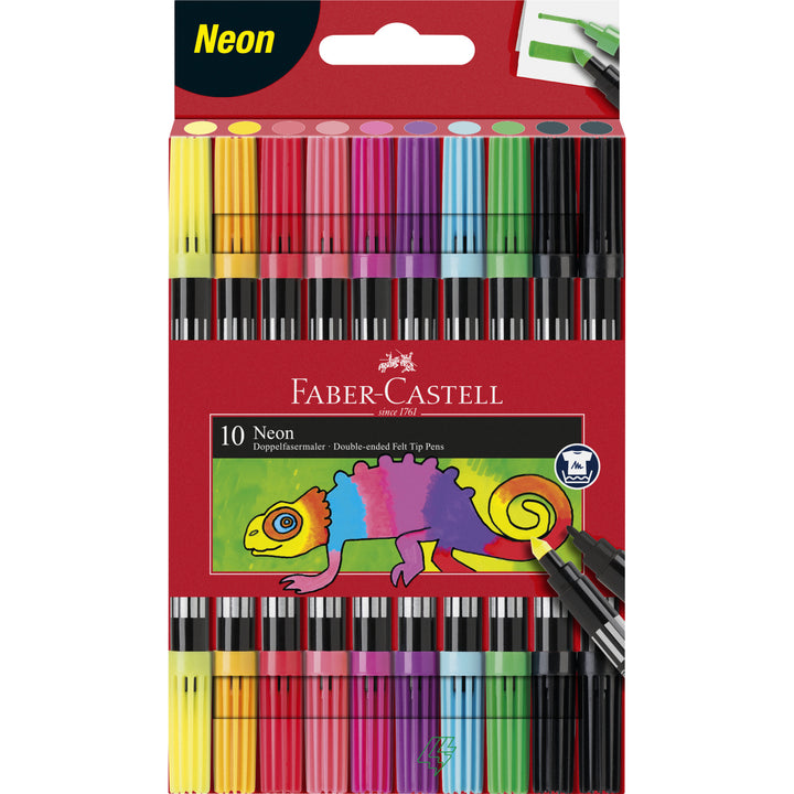 Faber-Castell Double-Ended Fibre Tip Neon Pens set of 10 - A151109