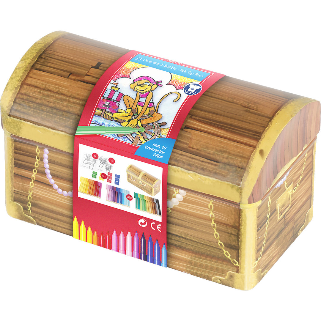 Faber-Castell Connector Felt-Tip Pen Treasure Box 33 Pieces - A155536