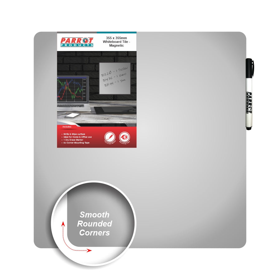 Parrot Magnetic Whiteboard Tile (355*355mm)