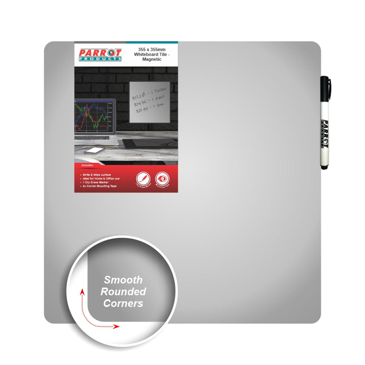 Parrot Magnetic Whiteboard Tile (355*355mm)