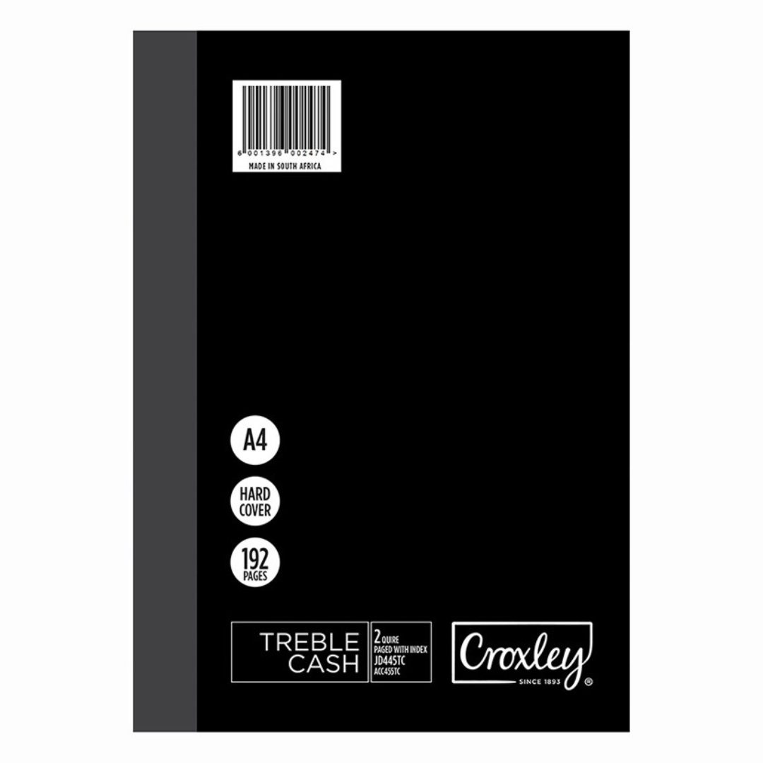 Croxley JD445 Account Book A4 Quarter Bound 192pg Treble Cash Pk5 - ACC445TC