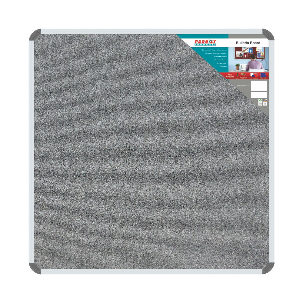 Parrot Bulletin Board Ribbed Aluminium Frame (1200x1200mm)