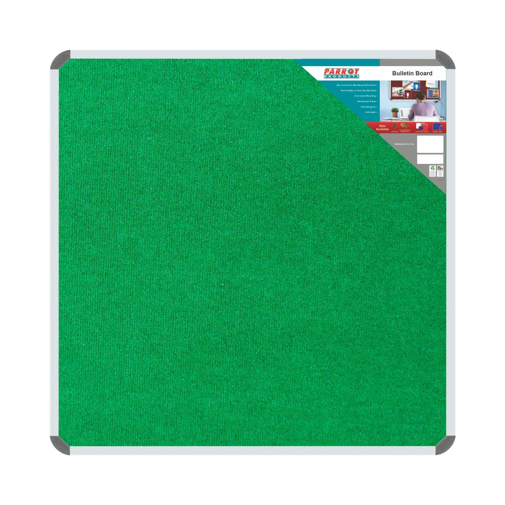 Parrot Bulletin Board Ribbed Aluminium Frame (1200x1200mm)