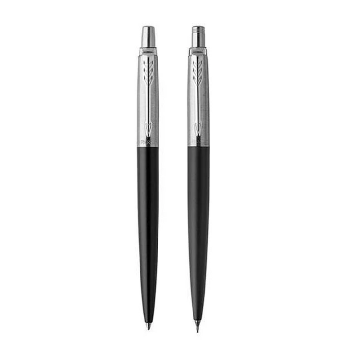 Parker Jotter Ball Pen and Pencil Set Medium Nib Black Ink Gift Box