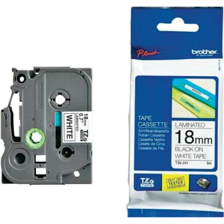 Brother TZe-241 Labelling Tape 18mm Black On White Tape - BRTZ241