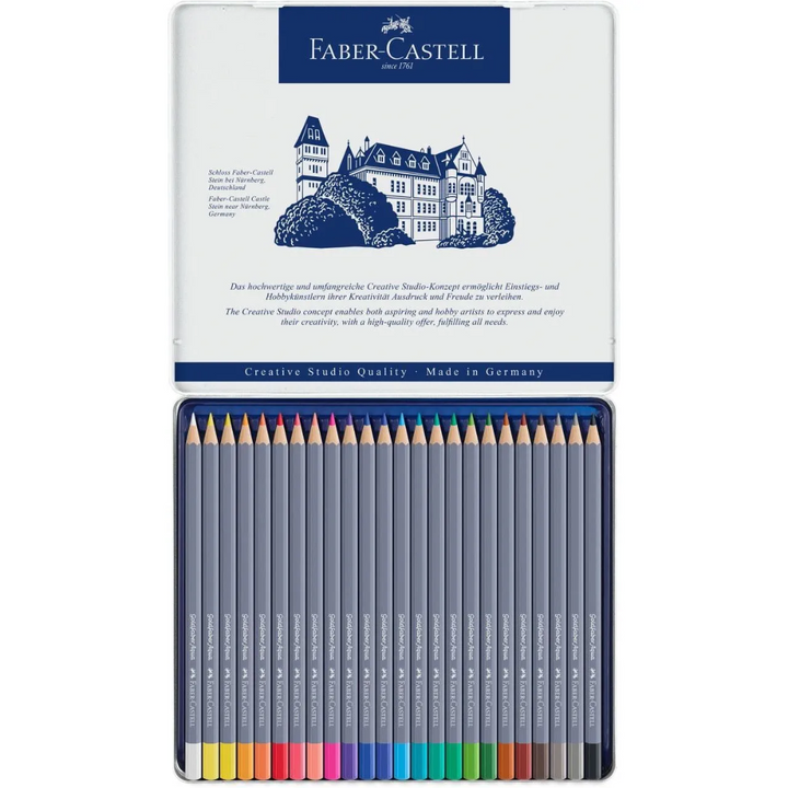 Faber-Castell Goldfaber Aqua Watercolour Pencil Tin Of 24 - A114624