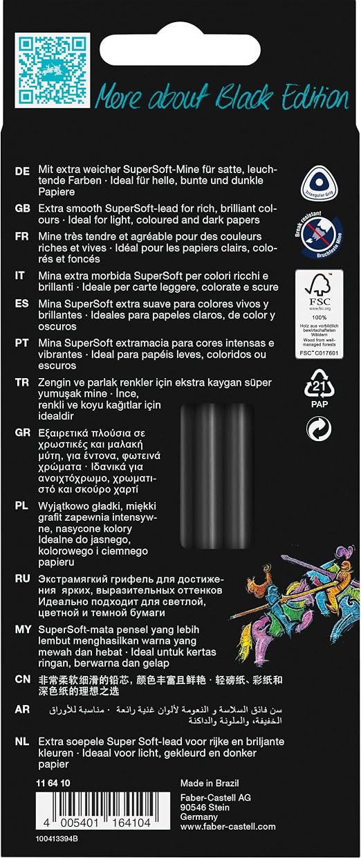 Faber-Castell Black Edition Colour Pencils Cardboard Box Of 24 - A116412