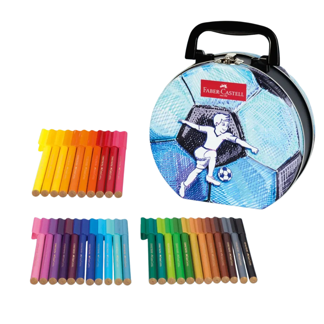 Faber-Castell Felt Tip Pen Connector Suitcase Soccer 33 Pieces - A155538