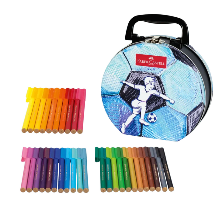 Faber-Castell Felt Tip Pen Connector Suitcase Soccer 33 Pieces - A155538