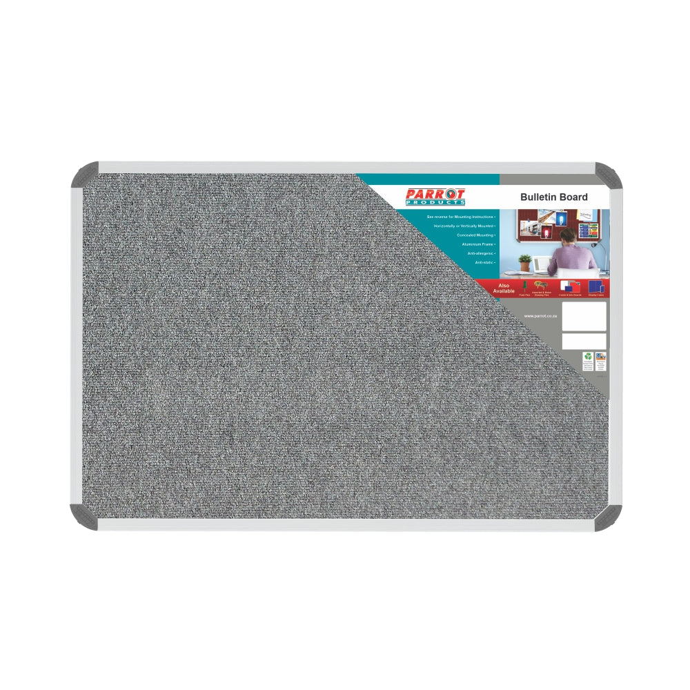 Parrot Bulletin Board Ribbed Aluminium Frame (900x600mm)