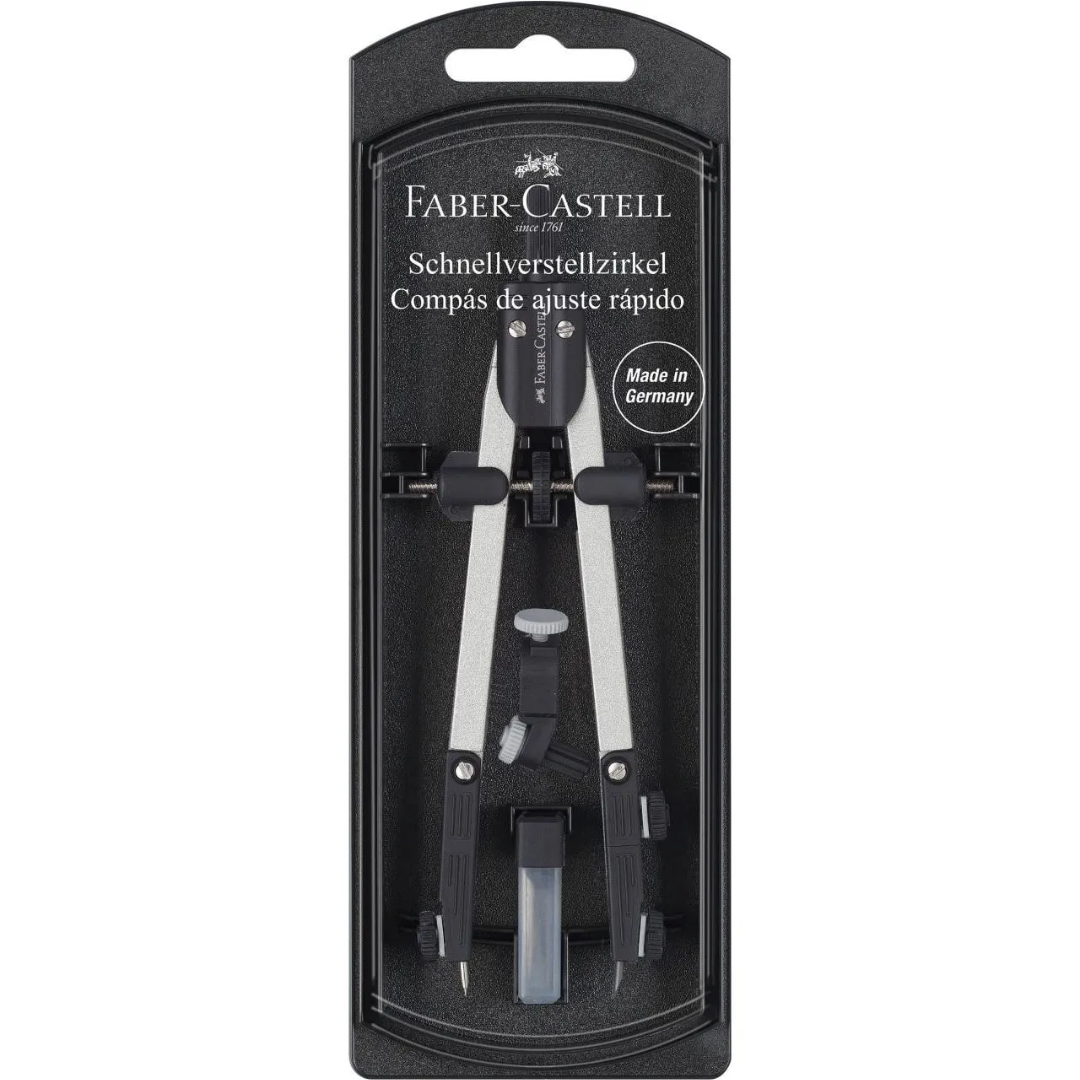 Faber-Castell Quick Set Compass With Both Legs Joined Silver - A174035