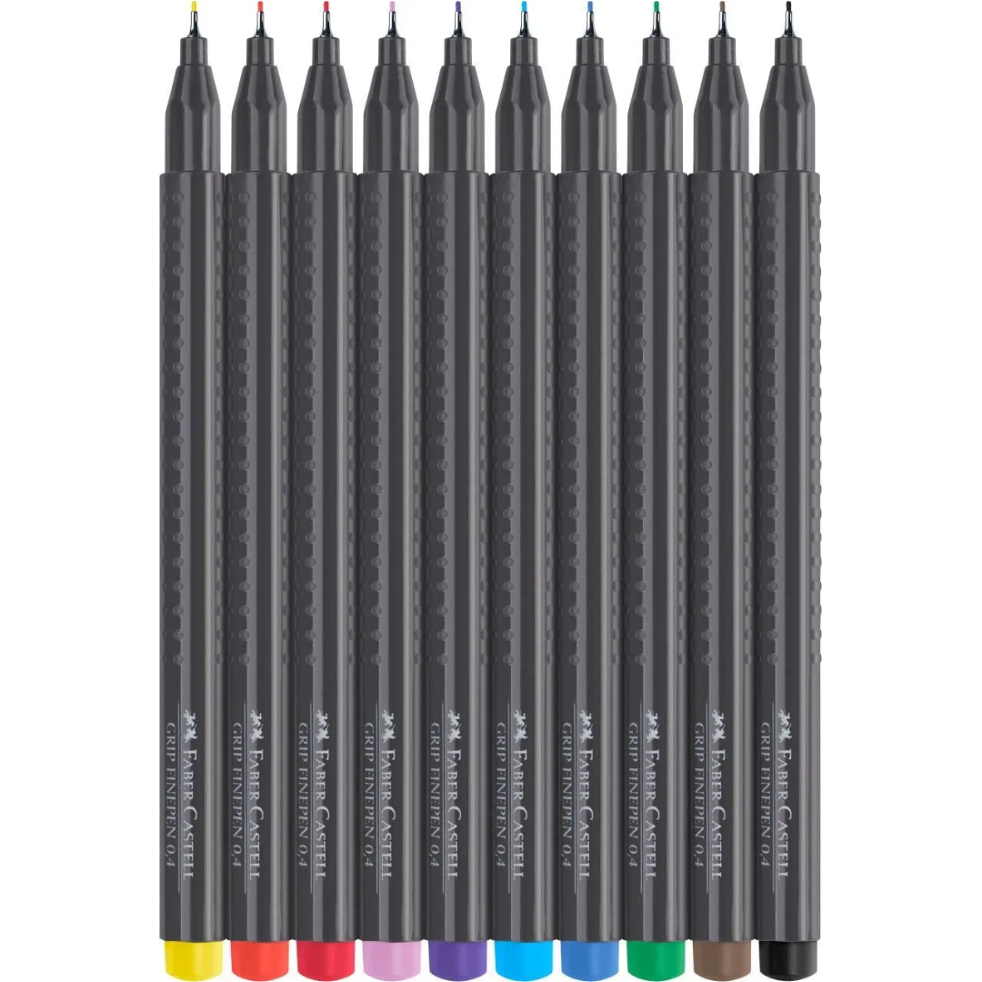 Faber-Castell Grip Finepen 0.4mm Wallet of 10 - A151610