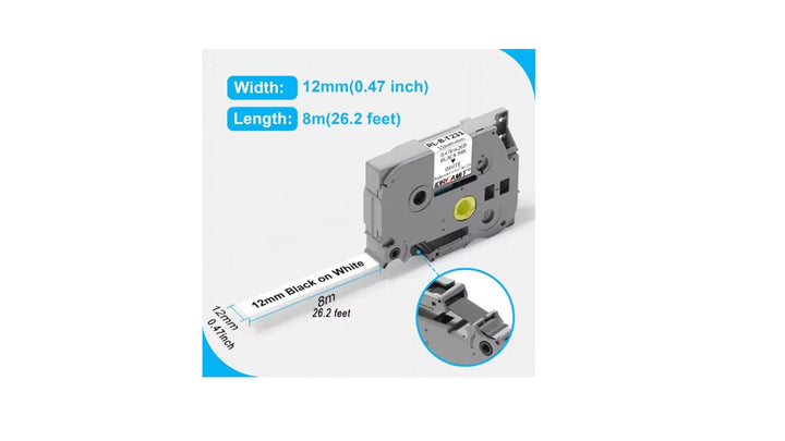 Brother Compatible 12mm tape  Braz231 - BRAZ231