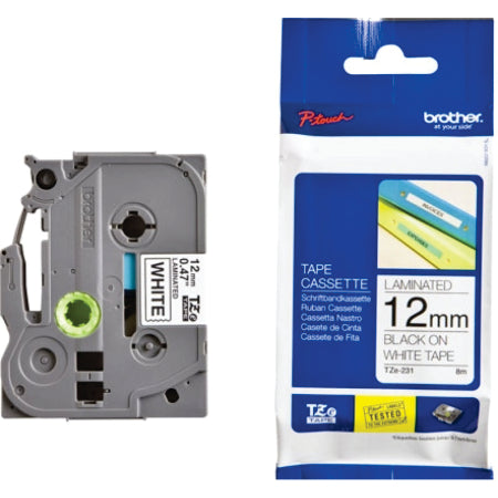 Brother TZe-231 Labelling Tape 12mm Black On White Tape - BRTZ231