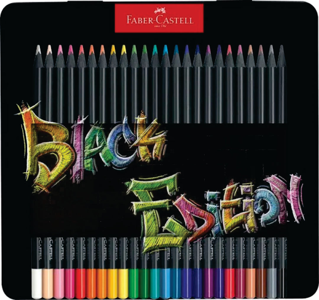 Faber-Castell Black Edition Colour Pencils Tin of 24 - BTSPCL 383