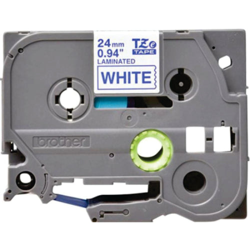 Brother TZe-253 Labelling Tape 24mm Blue On White Tape - BRTZ253
