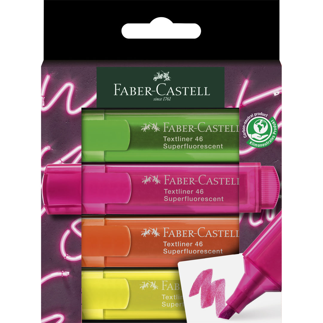 Faber-Castell Highlighter Tl 46 Neon Genz Wallet Of 4  - A254600