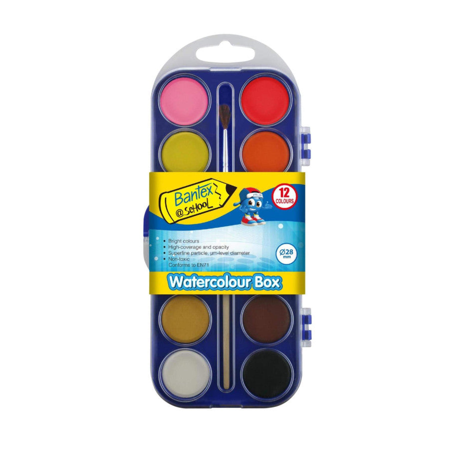 Bantex Water Colours with Paint Brush &amp;#8211 - BKR55789