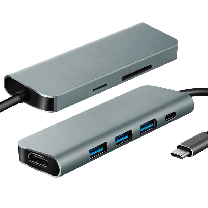 Parrot 7 in 1 USB C Hub (HDMI x 1 - USB 3.0 x 3 - DP x 1 - SD x 1 - TF x 1) - AD3004