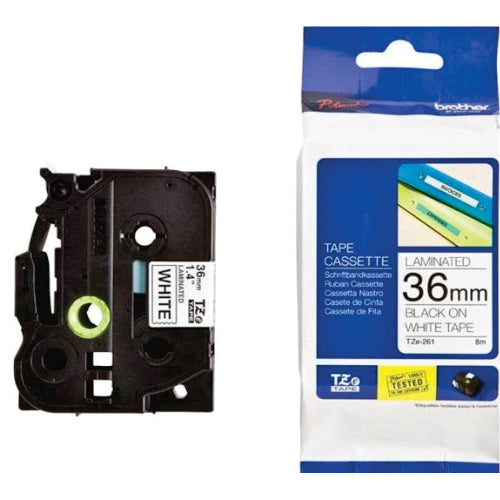 Brother TZe-261 Labelling Tape 36mm Black On White Tape - BRTZ261