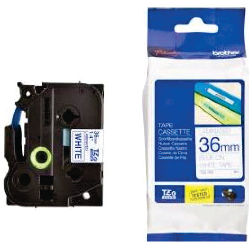 Brother TZe-263 Labelling Tape 36mm Blue On White Tape - BRTZ263