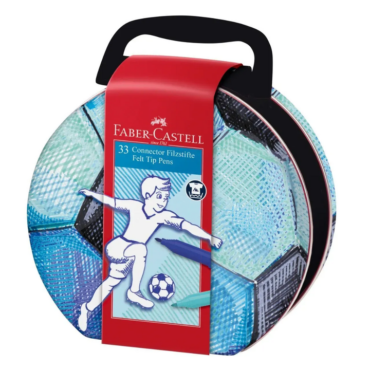 Faber-Castell Felt Tip Pen Connector Suitcase Soccer 33 Pieces - A155538