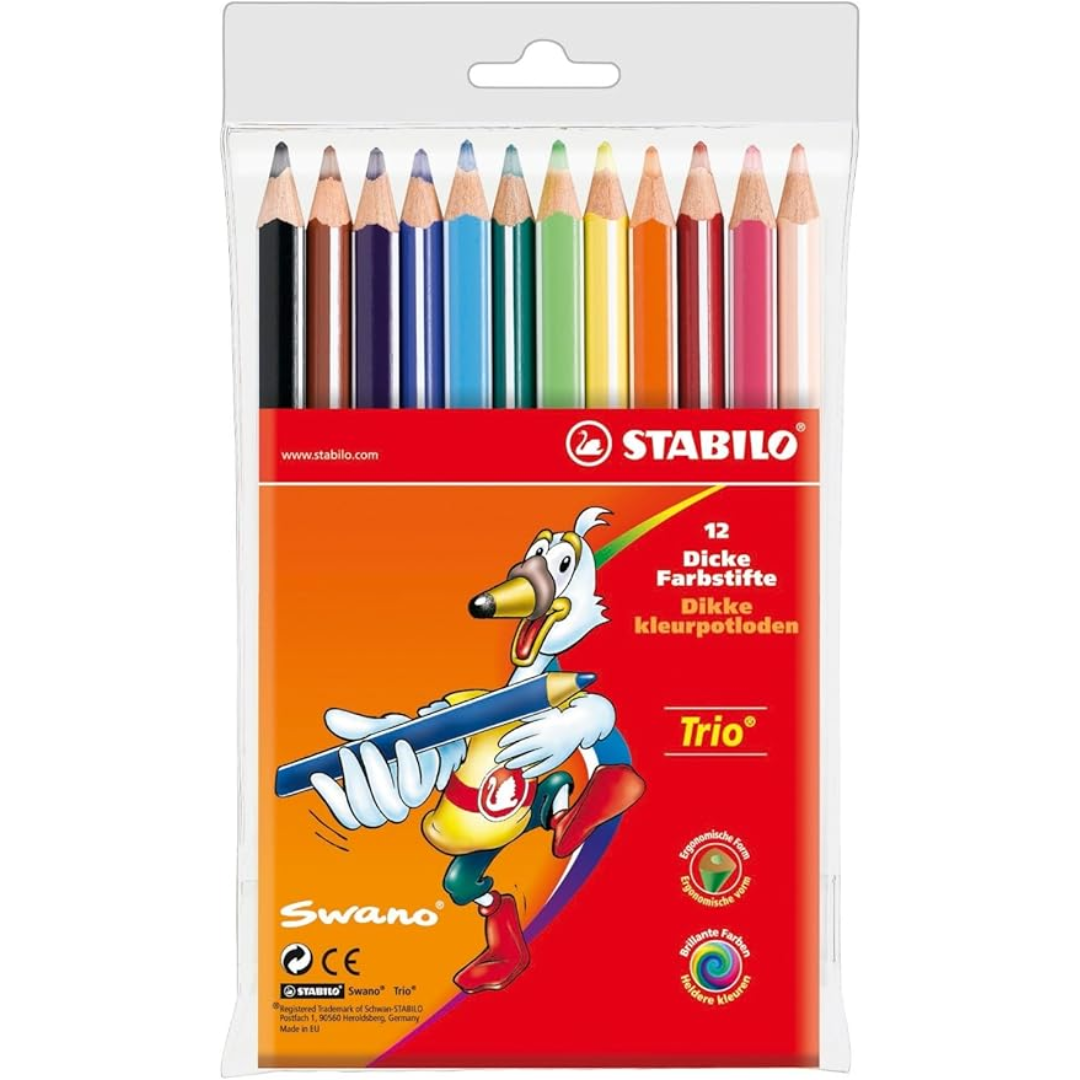 Stabilo Trio Thick Colour Pencil: Assorted Box 12's - 0203-12-01