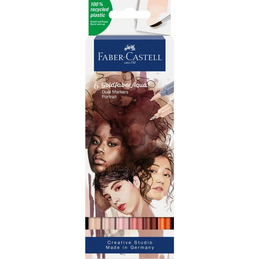 Faber-Castell Goldfaber Aqua Dual Marker Wallet Of 6, Portrait - A164523