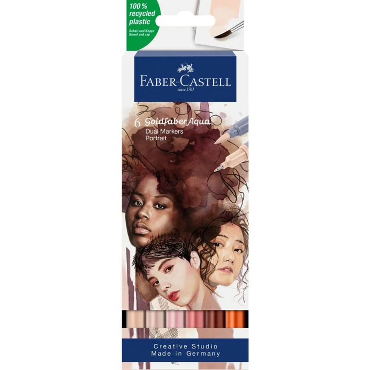 Faber-Castell Goldfaber Aqua Dual Marker Wallet Of 6, Portrait - A164523