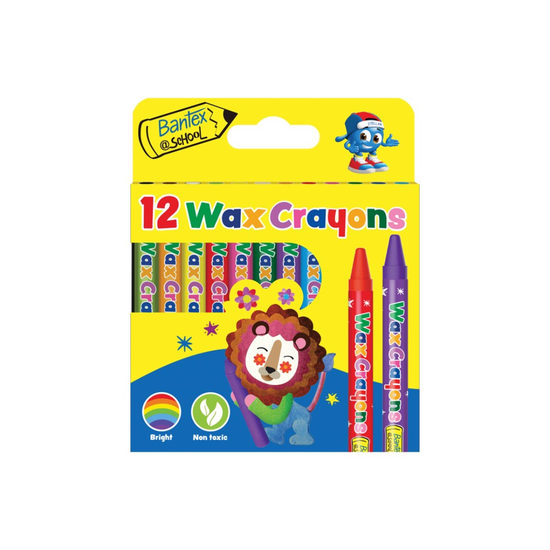 Bantex School Coloring Wax Crayons Standard Slim – 12s - BKR971303