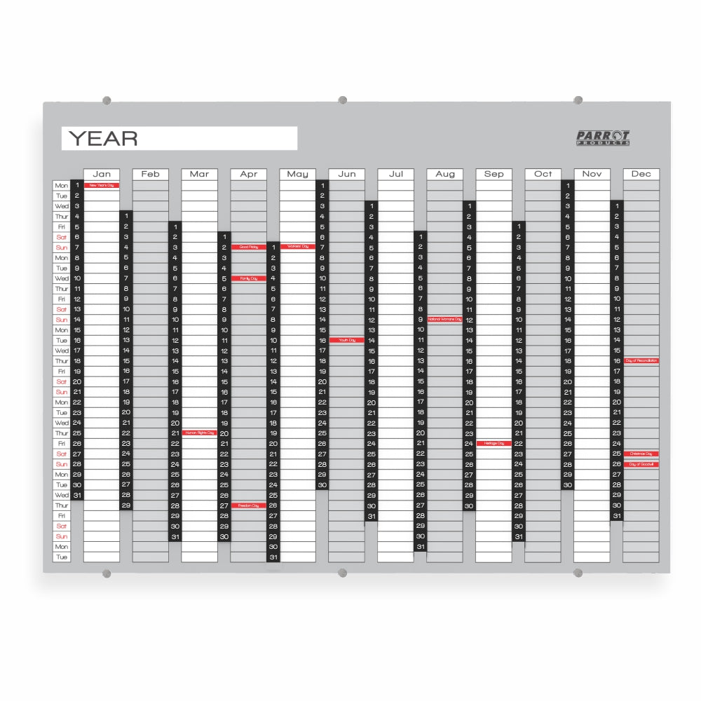Parrot Year Planner Glass Non-Magnetic 1200*900mm - BD5140G