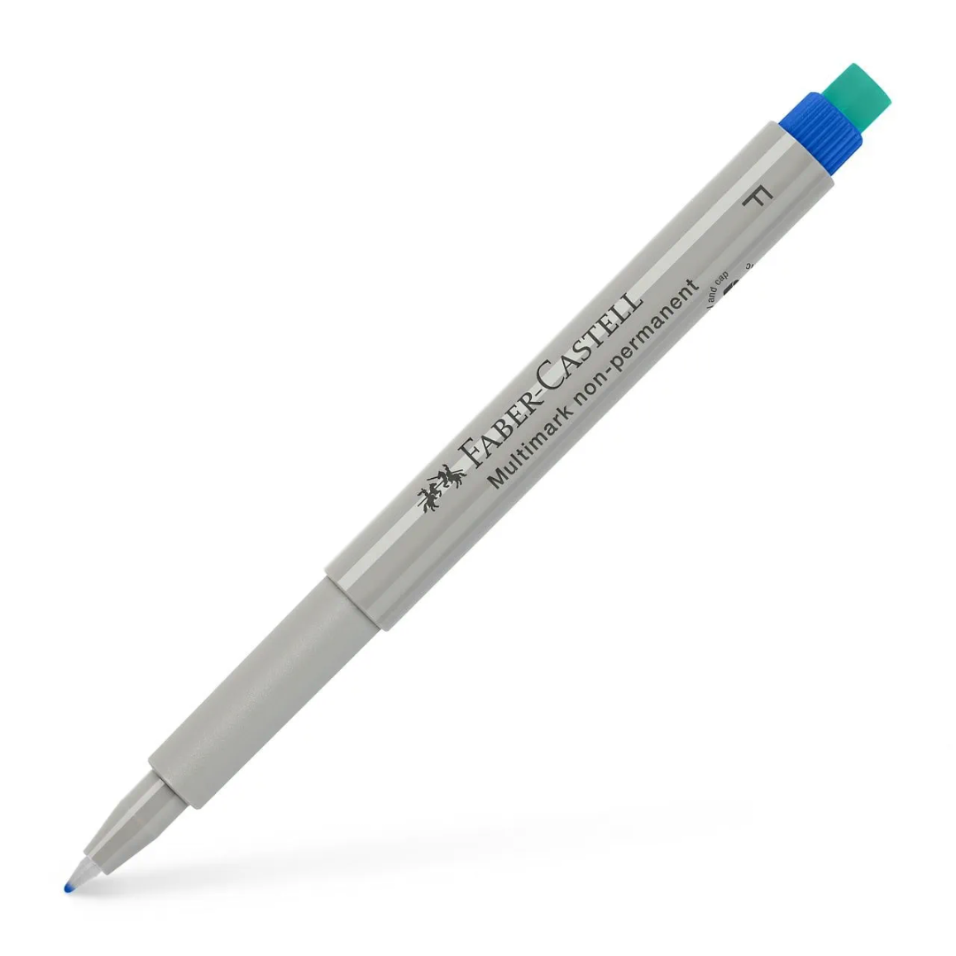 Faber-Castell Multimark Overhead Water-Soluble Marker F Blue Box of 10 - A151451