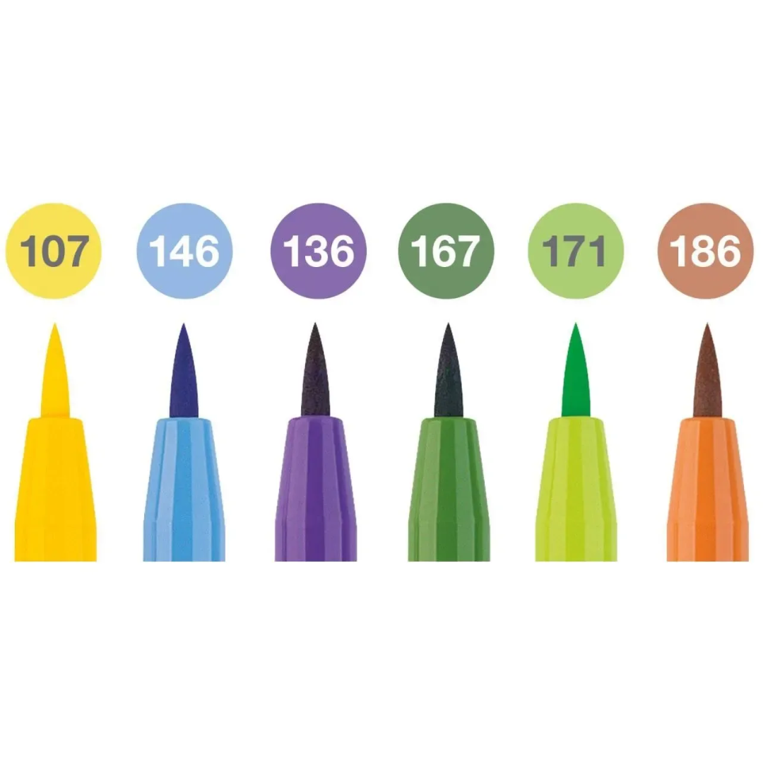 Faber-Castell Pitt Artist India Ink Pen B Summer Vibes Wallet Of 6 - A167178