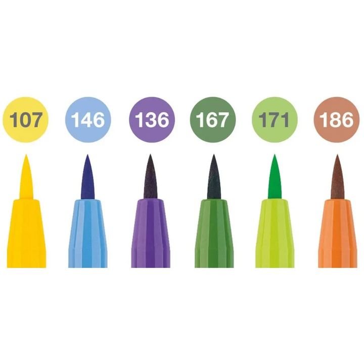 Faber-Castell Pitt Artist India Ink Pen B Summer Vibes Wallet Of 6 - A167178