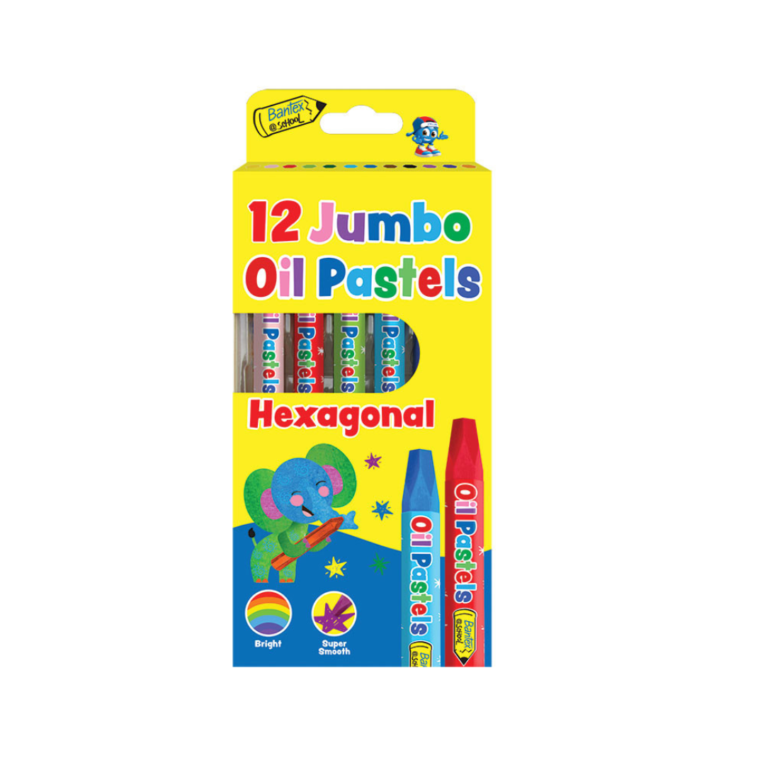 Bantex School Oil Pastels Hexagon Assorted &amp;#8211 - BKR971353
