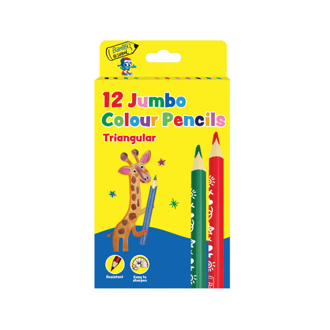Bantex School Jumbo Triangular Colour Pencils &amp;#8211 - BKR971349