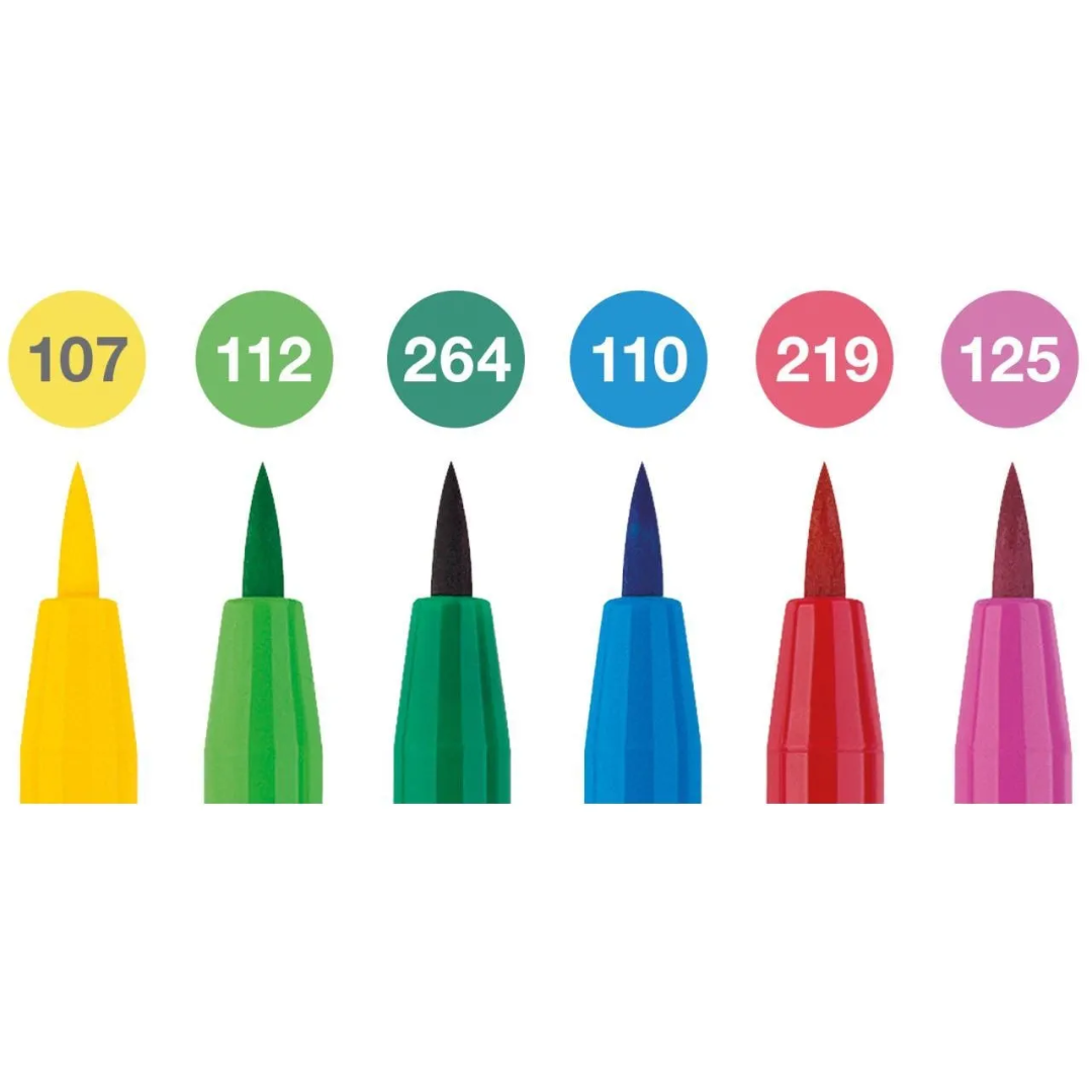 Faber-Castell Pitt Artist India Ink Pen B Spingtime Wallet Of 6 - A167177
