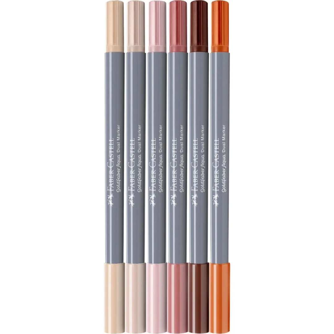 Faber-Castell Goldfaber Aqua Dual Marker Wallet Of 6, Portrait - A164523